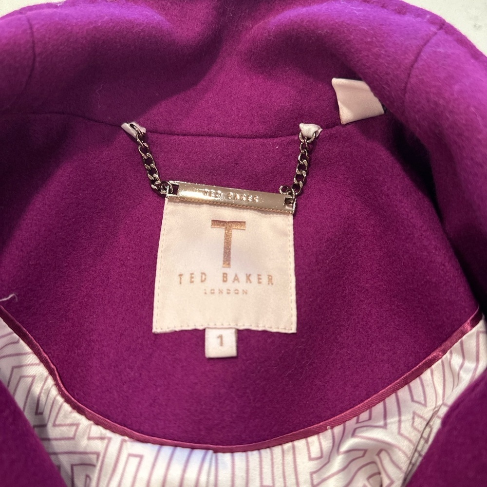 Ted Baker Lorili Long Wrap Coat Wool & Cashmere Blend Size 1 NWOT - Picture 6 of 10